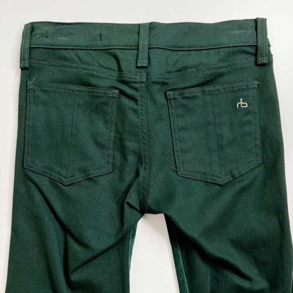 Rag & Bone Jean Hyde Skinny Lambs Leather Suede Green Women's Size 24 - Picture 14 of 14